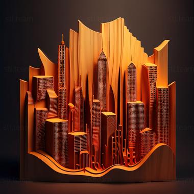 3D model st city skyline (STL)